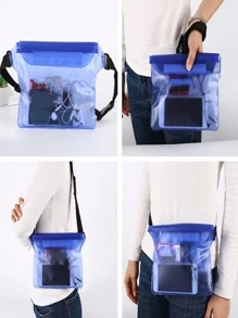 1入組透明手機防水袋，便攜式PVC手機袋，適合戶外旅行，海灘 - 無色 - 查看 5