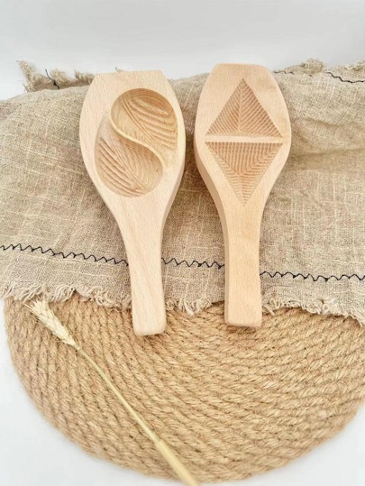 1pc Wooden Cookie Press Mold