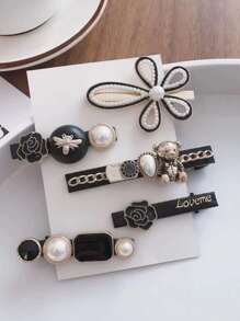 女士发夹套装，可爱发饰，日常发夹，头部饰品 - 彩色 - 查看 4