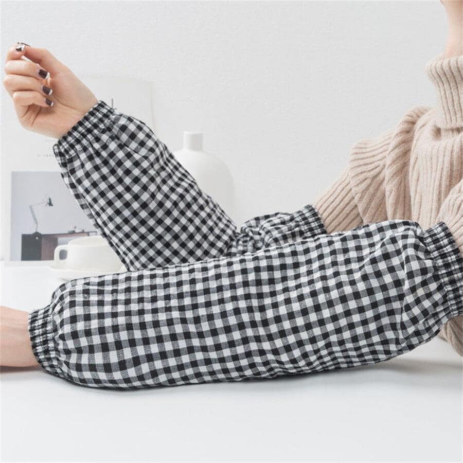 1對格子圖案加絨內裏長褲 - 彩色 - 查看 1