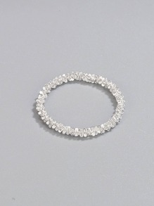 Cubic Zirconia Decor Ring - Silver - View 4