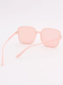 1 件女士 PC 方形框架时尚眼镜，防 UVA/UVB - 淺粉色 - 查看 5