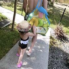 1入組便攜式網狀旅行儲物袋，藍色可折疊沙灘包，適合戶外旅行 - 藍色 - 查看 7