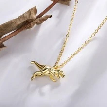 恐龍吊墜項鍊 - 銀色 - 查看 4