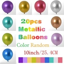 20 个 10 英寸金属多色气球闪亮加厚镀铬气球完美装饰婚礼生日毕业万圣节感恩节新年狂欢节返校情人节 - 彩色 - 查看 4