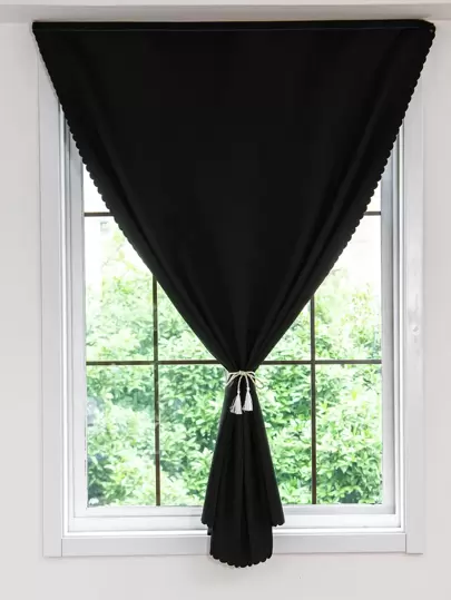 1 件纯色窗帘，客厅/卧室遮光窗帘，遮阳隔热，胶带安装