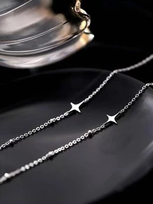 Star Decor Threader Earrings - Silver - View 5