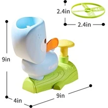 Outdoor Toys for Kids Ages 4-8: Elephant Butterfly Catching Game - Toddler Chasing Toy 3 4 5 6 7 Year Old Boys Girl Flying Spinner Toy Disc Rocket Launcher Kid Age 8-12 Gifts Fun Family Outside Games - Blue - View 3