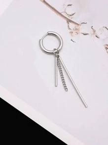 1 bông tai trang trí dây chuyền nam - Bạc - Xem 8