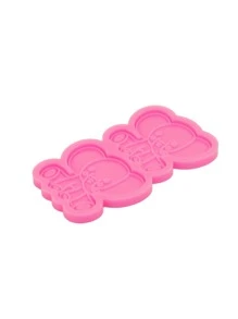1入組卡通大象DIY矽膠模具，粉色軟糖模具，用於DIY - 粉色 - 查看 6