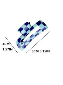 1 cái Vuốt tóc họa tiết ca rô dành cho nữ cho cuộc sống hàng ngày - Màu xanh lam - Xem 3