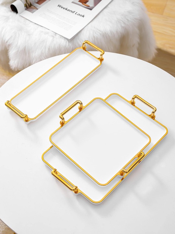1pc Contrast Trim Tray SHEIN USA