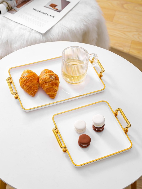 1pc Contrast Trim Tray SHEIN USA