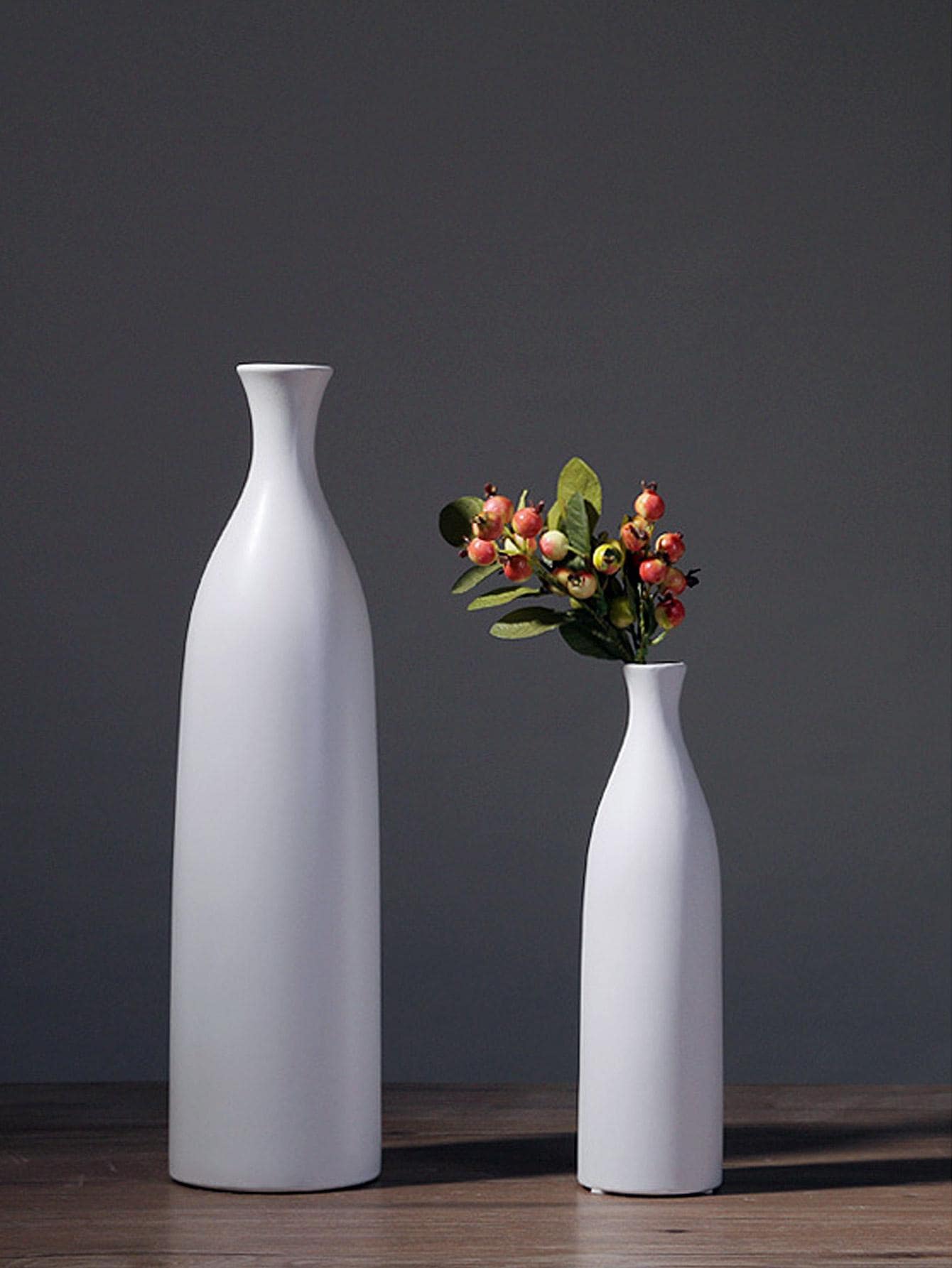 1入組素色花瓶 - 白色 - 查看 1