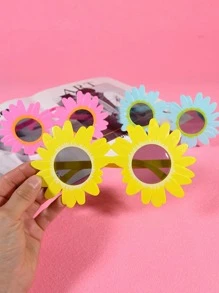 1入組花框架设计派對眼鏡 - 黃色 - 查看 2