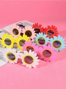 1入組花框架设计派對眼鏡 - 黃色 - 查看 5