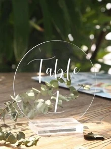 5pcs Clear Round Place Card Holder - Clear - View 1