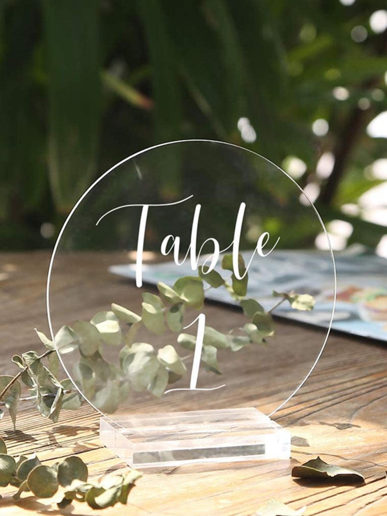 5pcs Clear Round Place Card Holder - Clear - View 1