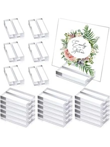 5pcs Clear Round Place Card Holder - Clear - View 7