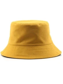 男士素色雙面漁夫帽 - 黃色 - 查看 5