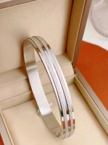 Lắc tay chi tiết long lanh - Bạc - Xem 1