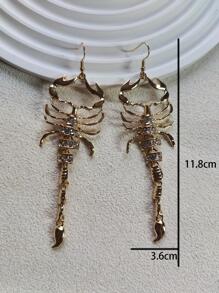 Rhinestone trang trí bông tai thả bọ cạp - Vàng - Xem 5