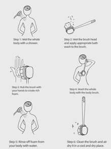 1入組隨機色長柄浴刷 - 彩色 - 查看 9