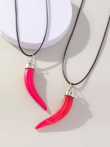 2 cái / bộ Vòng cổ mặt dây chuyền ớt hồng nóng - Nhiều màu - Xem 2