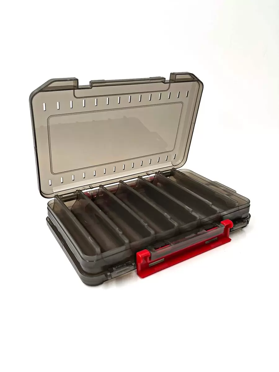 1pc Grey Plastic Multi-grid Fishing Tackle Box