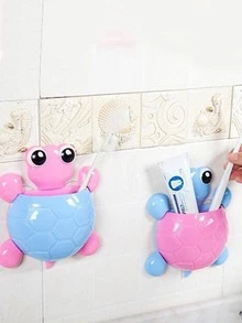 1 pieza Soporte para cepillo de dientes tortuga diseño montado en la pared - Verde - Ver 5