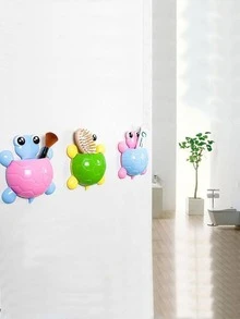 1 pieza Soporte para cepillo de dientes tortuga diseño montado en la pared - Verde - Ver 6