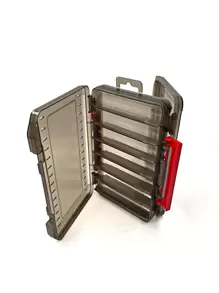 1pc Grey Plastic Multi-grid Fishing Tackle Box