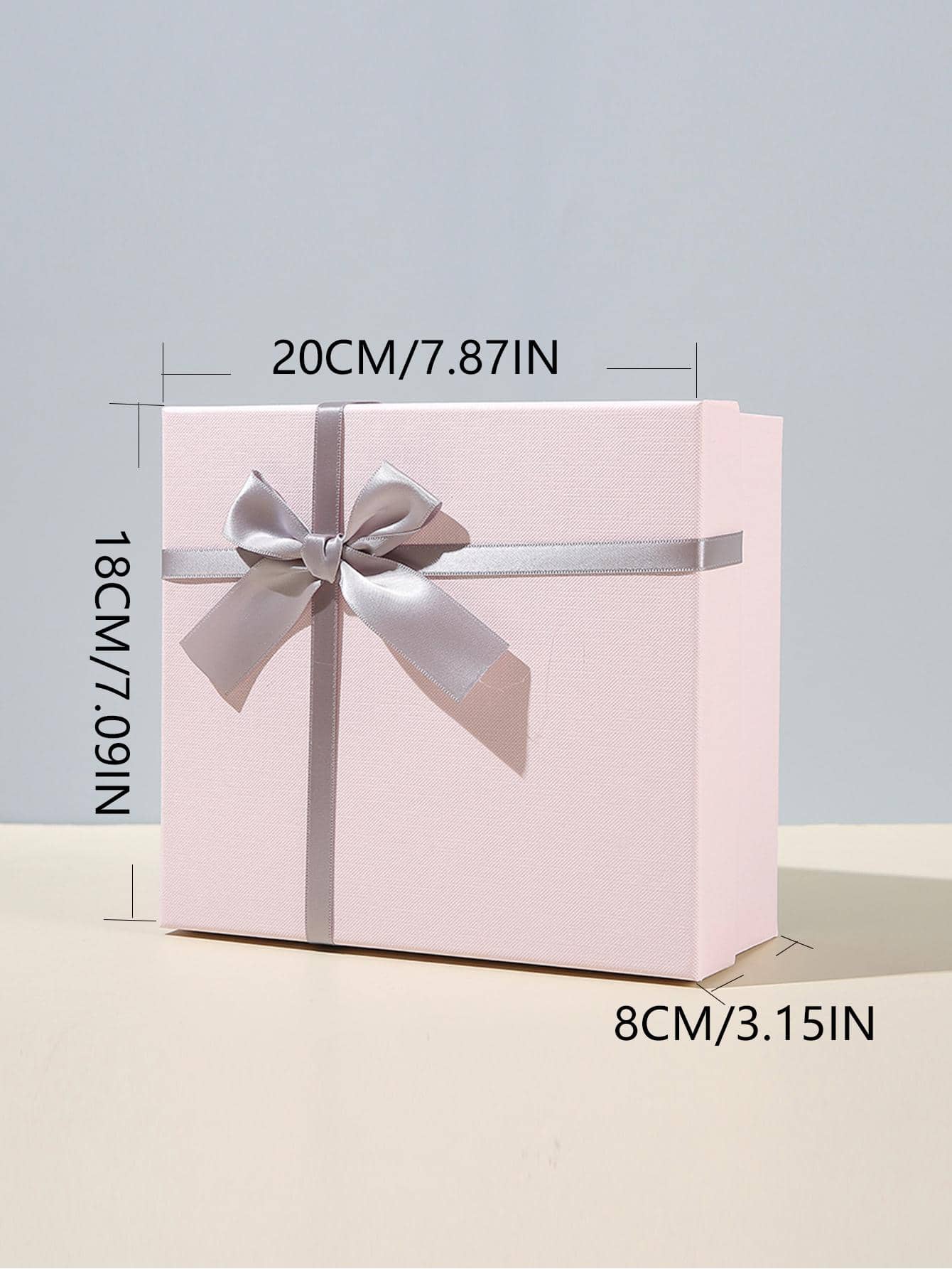 1pc Bow Decor Gift Box - Dusty Pink - View 1