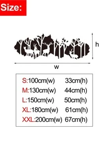 1pc Nhãn dán tường gương họa tiết cây & nai sừng tấm - Bạc - Xem 6