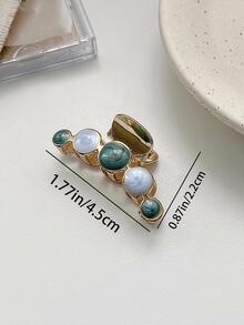 1 cái Vuốt tóc hình tròn trang trí thời trang cho phụ nữ để trang trí tóc - Màu xanh lá cây đậm - Xem 8