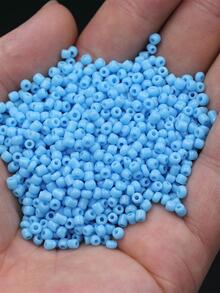 1 gói Baby Blue Glass Bead Phụ kiện trang sức DIY - Màu xanh nhạt - Xem 3