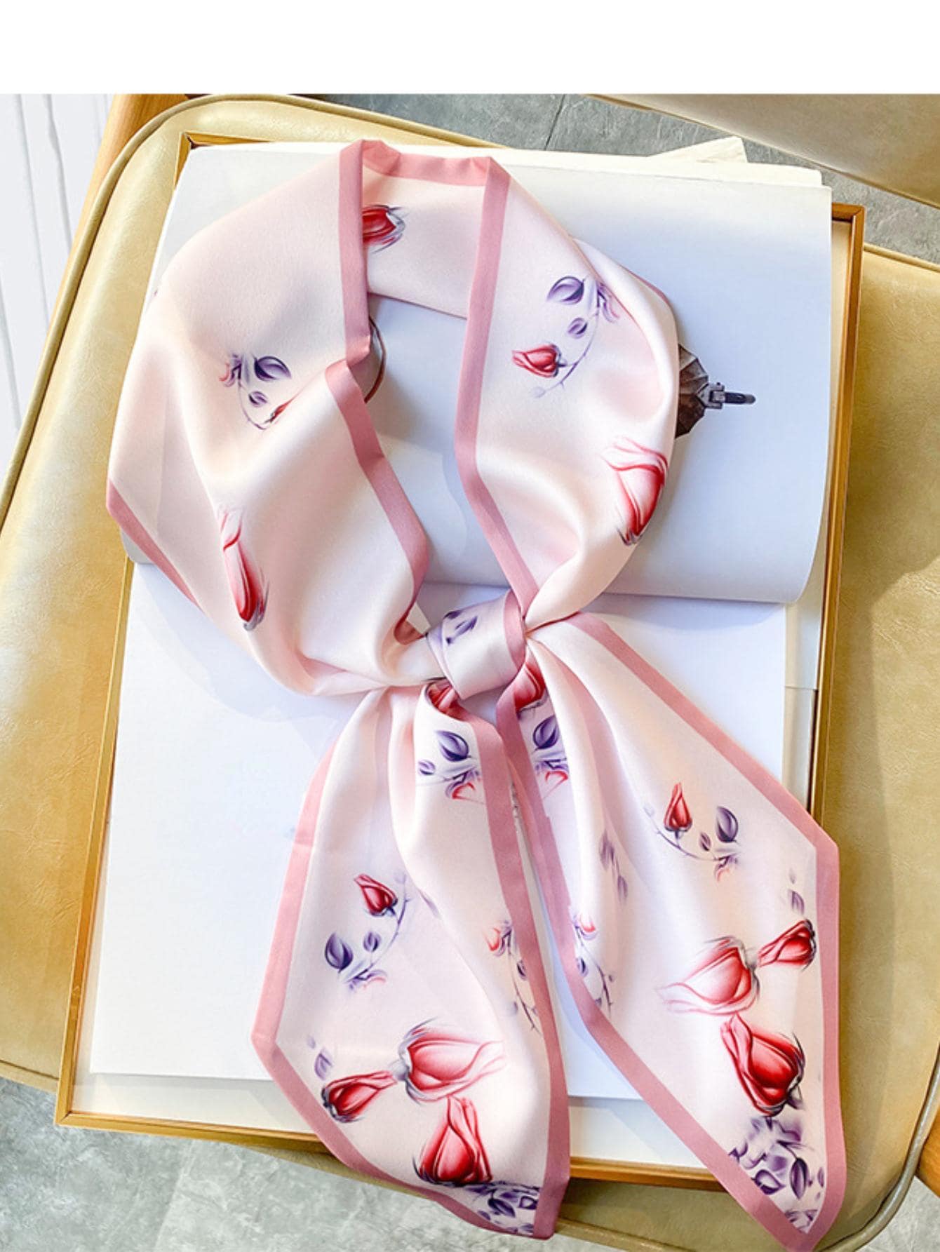 Khăn in hoa - Hồng - Xem 1