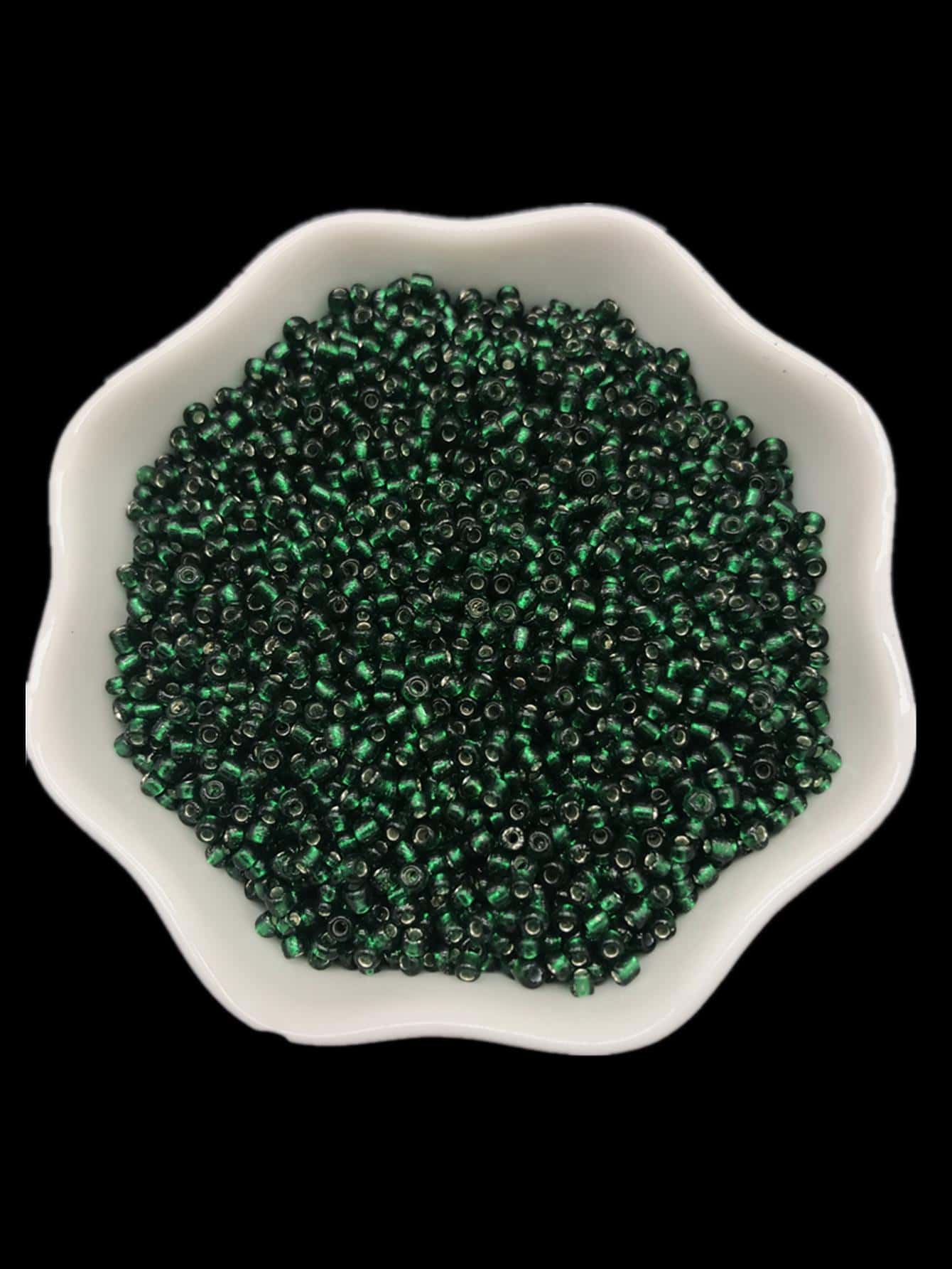 1pack Dark Green Glass Bead DIY Jewelry Accessory