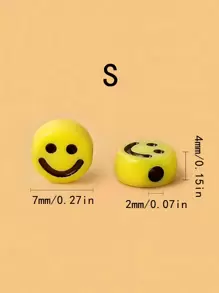 100pcs/set Smiling Face Expression Detail DIY Bead - Yellow - View 2