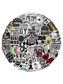 49入組宇航員圖案現代字母設計PVC防水裝飾貼紙適用於學校學生 - 彩色 - 查看 1