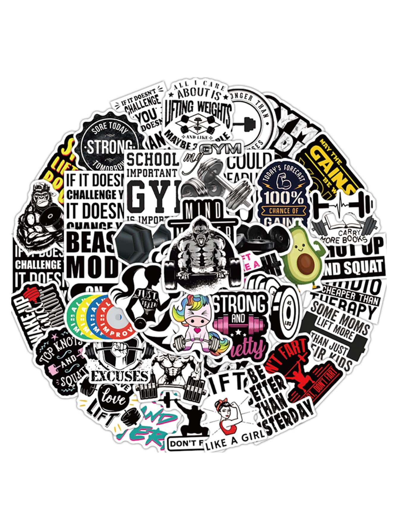 49入組宇航員圖案現代字母設計PVC防水裝飾貼紙適用於學校學生 - 彩色 - 查看 1