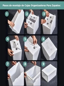 Caja Zapatera Apilable Armable de Colores 1 pz - Blanco - Ver 5