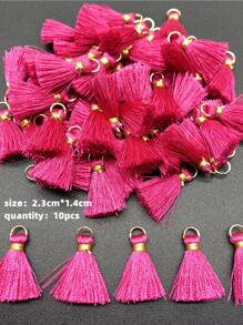 10入組/套熱粉色流蘇DIY吊墜 - 玫紅色 - 查看 2