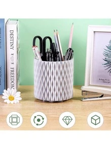 Rotating Desk Organizer Pen Holder Office Home - White - View 3