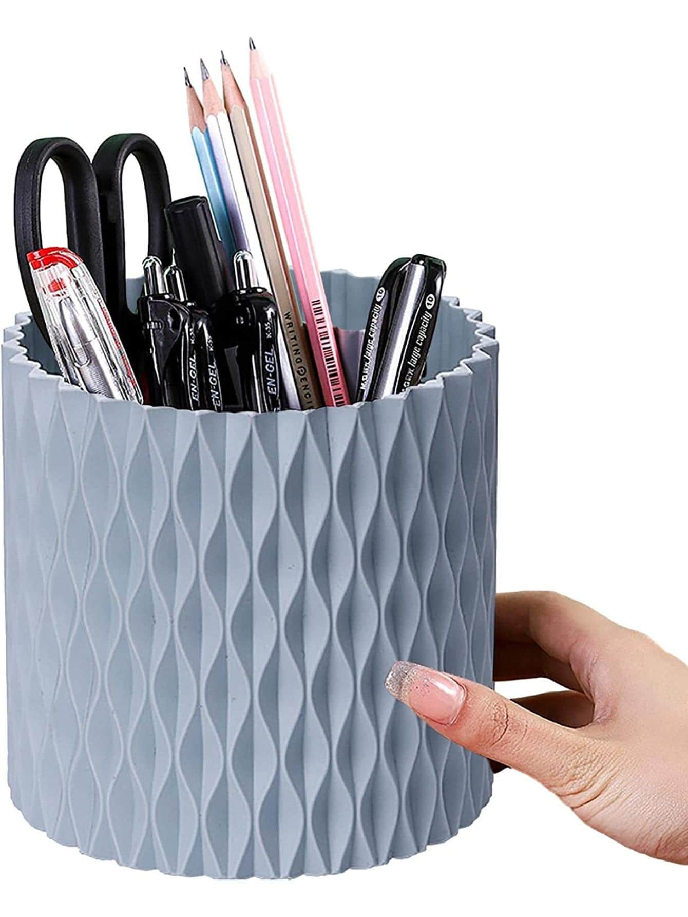 Rotating Desk Organizer Pen Holder Office Home Back To School - 藍色 - 查看 1