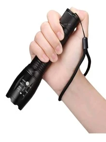 Linterna Recargable 3000 Lumens Ultra Led Cree Tactica T6 Alta Potencia - Negro - Ver 2