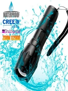 Linterna Recargable 3000 Lumens Ultra Led Cree Tactica T6 Alta Potencia - Negro - Ver 1