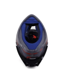 Casco para moto con certificación DOT Color Negro Franjas Rojas - Negro - Ver 6