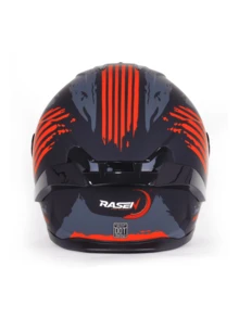 Casco para moto con certificación DOT Color Negro Franjas Rojas - Negro - Ver 5