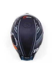 Casco para moto cerrado con certificación DOT Negro con Gris - Gris Oscuro - Ver 6